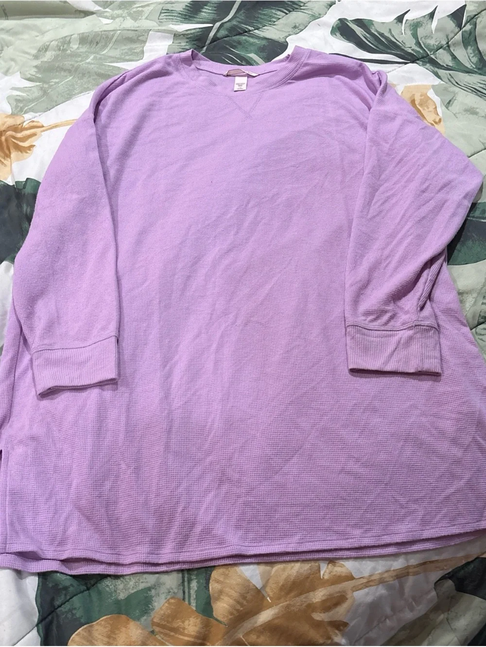 Victoria's Secret Lavender Waffle Knit Long Sleeve Sleep Shirt
